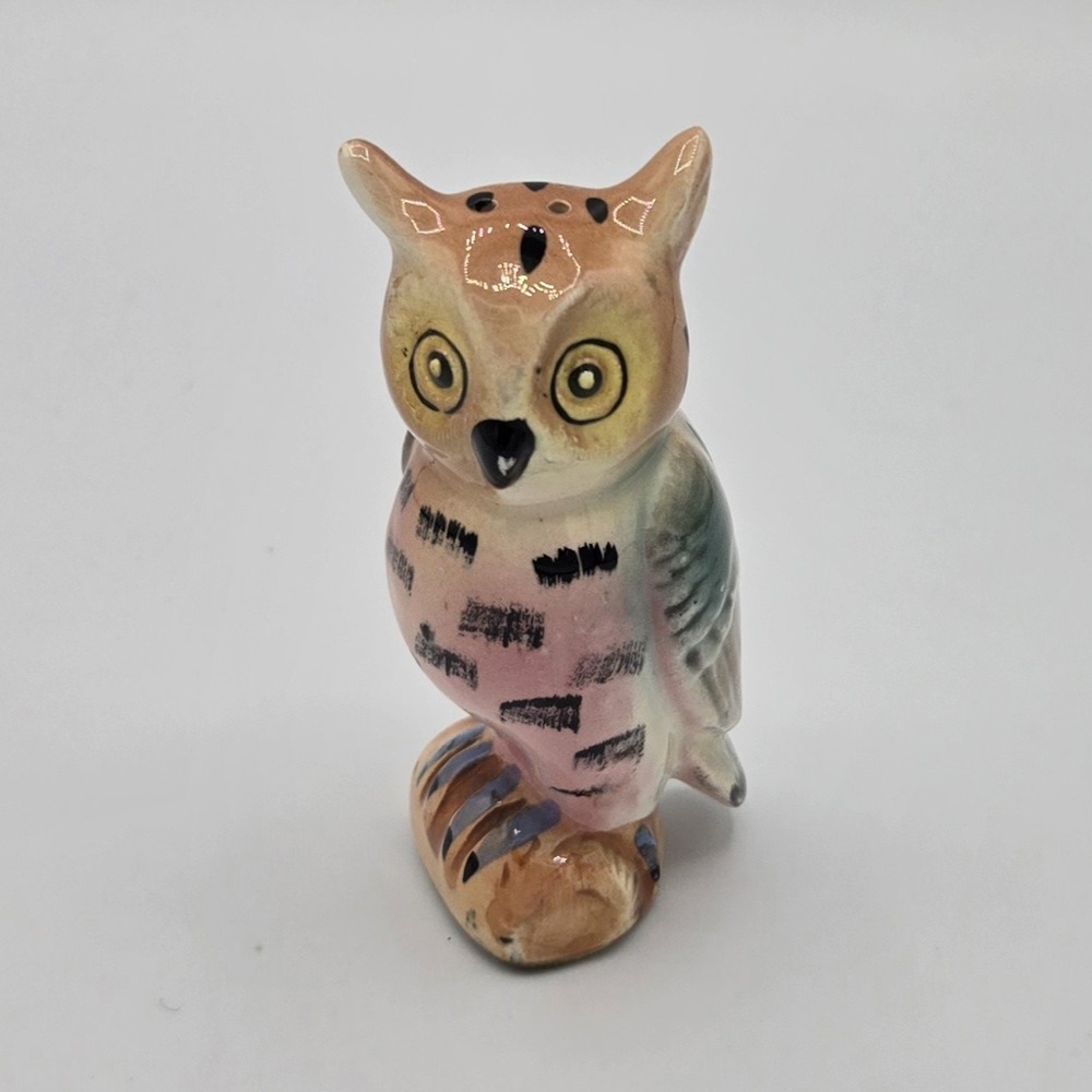 Vintage owl salt‎ shaker ceramic